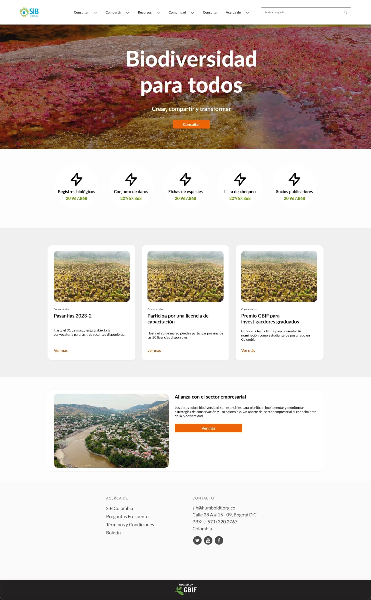 Biodiversidad.co — SIB Colombia / Instituto Humboldt — A design system connecting a network of open-data platforms